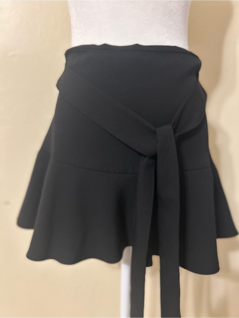 Zara Black A-Line Wrap Tie Skirt
